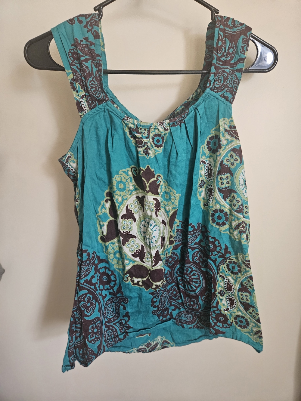 a.n.a Teal Medallion Print Tank Top